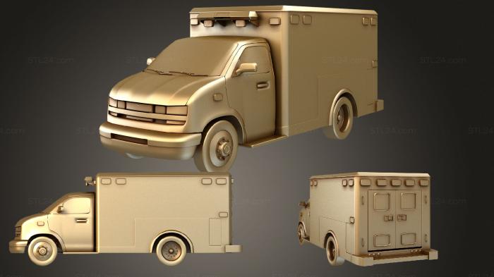 Автомобили и транспорт (Скорая помощь V4 OBJ, CARS_0504) 3D модель для ЧПУ станка